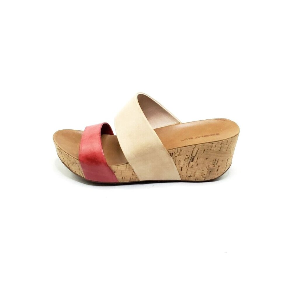 Chocolat Blu Martin Block Wedge Sandals Open Toe Womens US 8.5